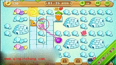 保卫萝卜2极地第12关通关步骤