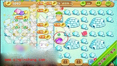 保卫萝卜2极地第12关通关步骤