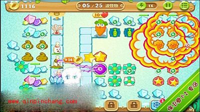 保卫萝卜2极地第12关通关步骤