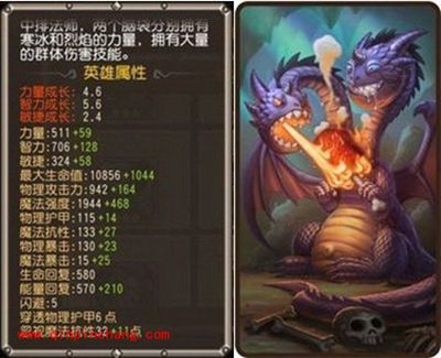 刀塔传奇双头龙定位属性技能全面解析