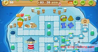 保卫萝卜2冰岛主题116关的通关攻略