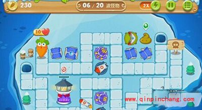 保卫萝卜2冰岛主题116关的通关攻略