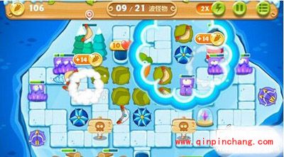 保卫萝卜2冰岛主题第134关的通关步骤