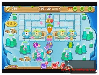 保卫萝卜2 浮冰主题第113关的通关攻略