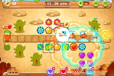 保卫萝卜2第71关炮塔布局图解