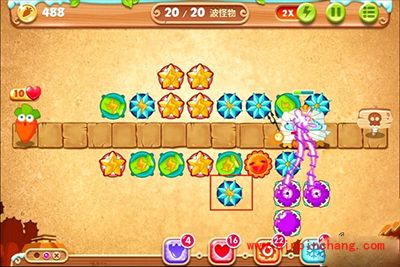 保卫萝卜2第71关炮塔布局图解