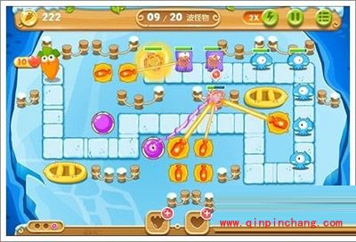 保卫萝卜2浮冰主题第101关的过关攻略