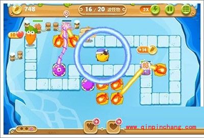 保卫萝卜2浮冰主题第101关的过关攻略