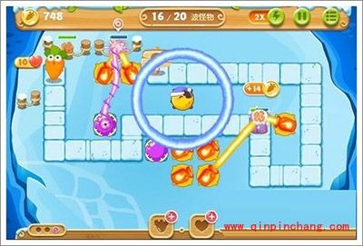 保卫萝卜2浮冰主题第101关的过关攻略