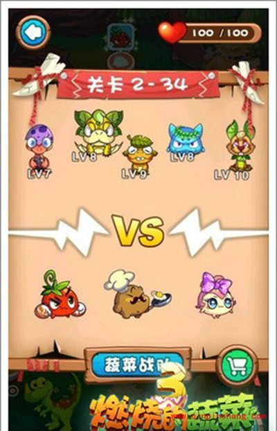 燃烧的蔬菜3 2-34步步逼近BOSS三星通关