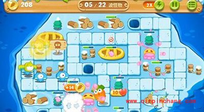 保卫萝卜2冰岛主题127关的通关步骤