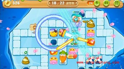 保卫萝卜2冰岛主题127关的通关步骤