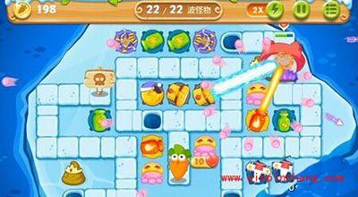 保卫萝卜2冰岛主题127关的通关步骤