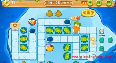 保卫萝卜2冰岛主题第129关通关技巧