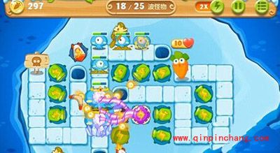 保卫萝卜2冰岛主题第129关通关技巧