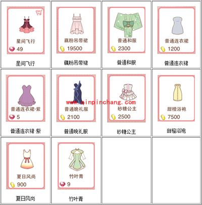 暖暖环游世界常用连衣裙图鉴大全