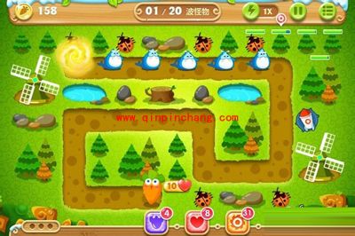 保卫萝卜2第19关炮塔布阵图