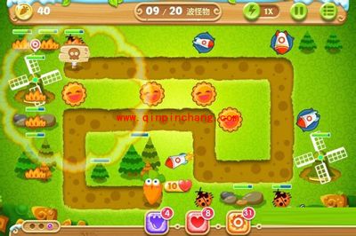 保卫萝卜2第19关炮塔布阵图