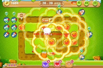 保卫萝卜2第19关炮塔布阵图