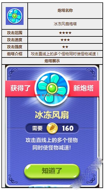 保卫萝卜2炮塔图鉴之冰冻风扇炮塔