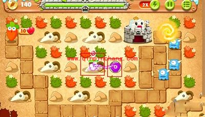 保卫萝卜2第72关怪物堡垒的图文攻略