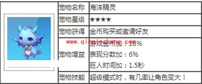 天天酷跑宠物攻略之海洋精灵