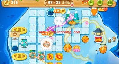 保卫萝卜2冰岛主题124关的通关攻略