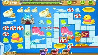 保卫萝卜2第49关的炮塔布阵图