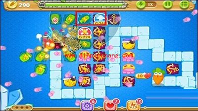 保卫萝卜2第49关的炮塔布阵图