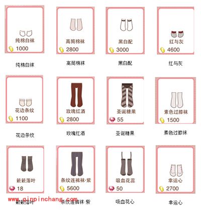 暖暖环游世界常用袜子图鉴大全