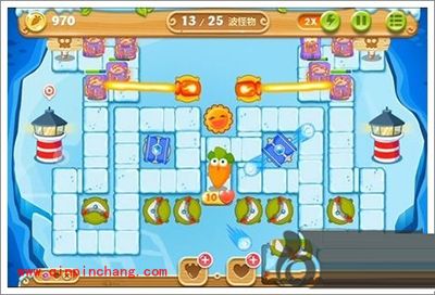 保卫萝卜2：浮冰主题104关过关技巧