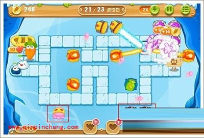 保卫萝卜2浮冰主题第102关过关技巧