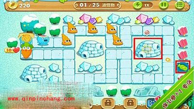 保卫萝卜2极地主题第9关的通关步骤