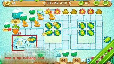 保卫萝卜2极地主题第9关的通关步骤