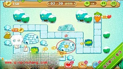 保卫萝卜2极地主题第2关图文攻略