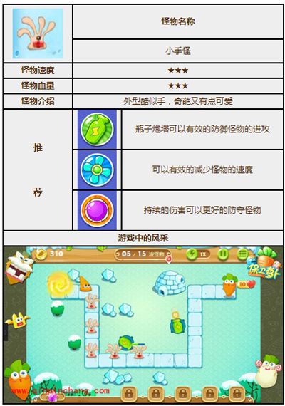 保卫萝卜2怪物图鉴之小手怪