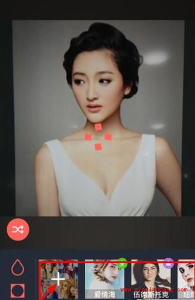 拍照软件潮自拍设置城市背景方法