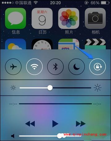 iPhone6手机屏幕旋转的关闭方法