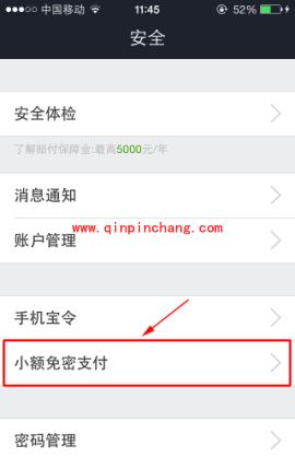 支付宝钱包开启小额免密支付的小技巧