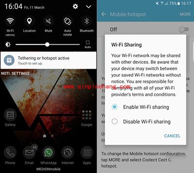 三星Galaxy S7新功能：WiFi状态下也可以共享wifi热点