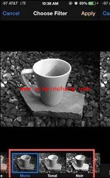 无需第三方软件,iPhone彩色照巧变黑白照