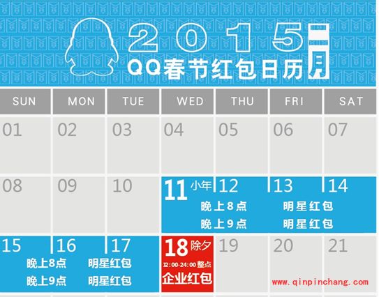 微信QQ支付宝微博抢红包时间表大全