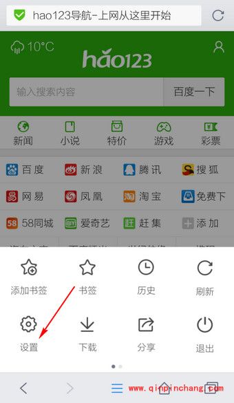 手机QQ浏览器换皮肤的方法