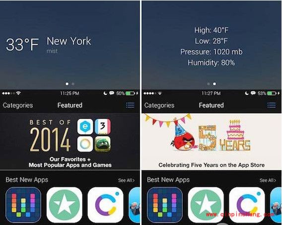 iPhone6专属插件Reachability：悬空处显示天气