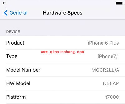 iPhone6s破###解后查看硬件规格方法