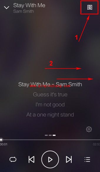 百度音乐手机版显示歌词的方法