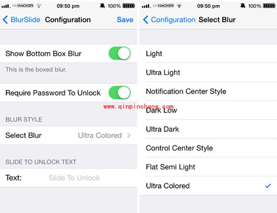 iOS7破###解插件BlurSlide:8款主题的滑动条背景