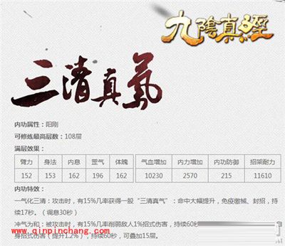 手游《九阴真经》六大江湖势力内功等级与特效