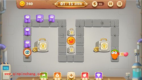 保卫萝卜3工厂主题第７关金萝卜通关技巧攻略