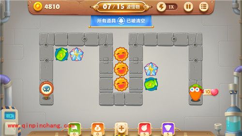 保卫萝卜3工厂主题第７关金萝卜通关技巧攻略